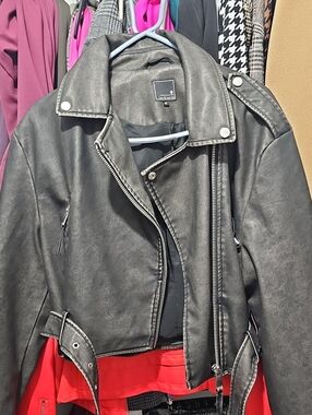 Luxe Label Black Faux Leather Moto Jacket